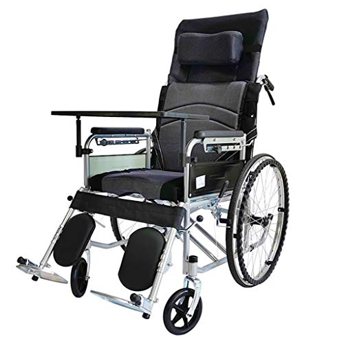 QMZDXH Toilettenstuhl mit Rollen, Klappbarer Rollstuhl Rollator Toilettenstühle Toilettensitz für Ältere und Behinderte WC Sitz Abnehmbare Fußstützen Feststellbremse von QMZDXH