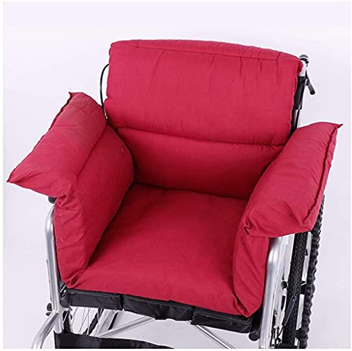 Rollstuhl-Kissen, Atmungsaktives Weiches Warmes Einteiliges Rollstuhlkissen, Rollstuhl-T-Rückenlehnenkissen, Anti-Dekubitus-Rückenkissen Coccyx-Kissenschmerzlinderung Bürostuhlkissen Red von QMZDXH