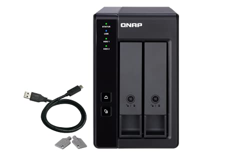 QNAP TR-002-A-US 2 Einschübe USB Type-C Direct Attached Storage (DAS) mit Hardware-RAID (Festplattenlos) von QNAP