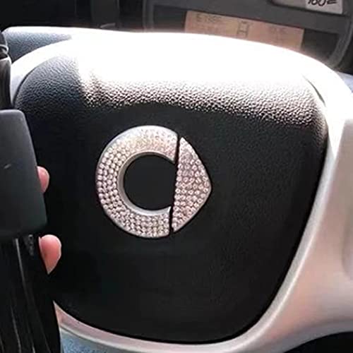 Für Mercedes Smart Fortwo Forfour 453 451 Auto Bling Strasssteinen Lenkrad Logo Caps Decals Aufkleber Auto Innere schmücken Zubehör von QNMQNM