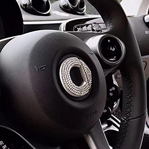 Für Mercedes Smart Fortwo Forfour 453 451 Auto Bling Strasssteinen Lenkrad Logo Caps Decals Aufkleber Auto Innere schmücken Zubehör von QNMQNM