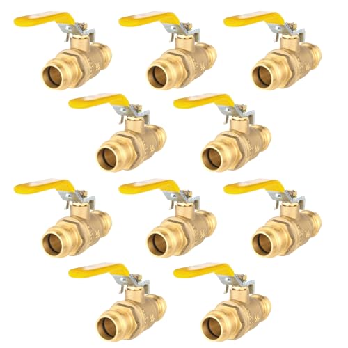 1/2 Zoll Messing-Kugelhahn mit vollem Durchgang, X-Press-Kugelhahn for Kupferrohre – O-Ring, 1/4-Drehung, Absperrung, zertifiziert(1/2 Inch 10Pack) von QNZTUZLON