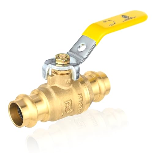 1/2 Zoll Messing-Kugelhahn mit vollem Durchgang, X-Press-Kugelhahn for Kupferrohre – O-Ring, 1/4-Drehung, Absperrung, zertifiziert(1 Inch 1Pack) von QNZTUZLON