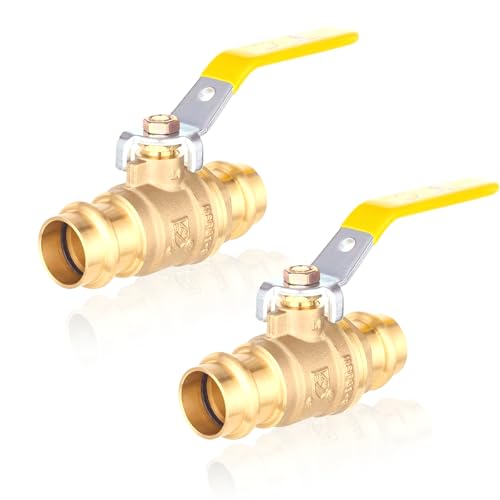 1/2 Zoll Messing-Kugelhahn mit vollem Durchgang, X-Press-Kugelhahn for Kupferrohre – O-Ring, 1/4-Drehung, Absperrung, zertifiziert(3/4 Inch 2pack) von QNZTUZLON