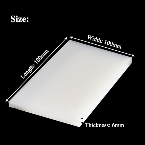 2 weiße Polypropylenplatten, 100 mm x 100 mm, 6–10 mm dicker technischer Kunststoff for Heimwerkerprojekte und den industriellen Einsatz(100x100x6mm) von QNZTUZLON
