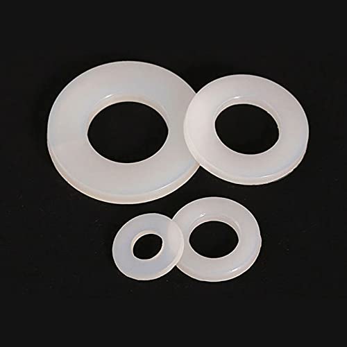 20 Stück M2-M20 Nylon Weiß Hartplastik Flache Unterlegscheibe Abstandshalter Dichtungen Dichtungsringe - Nicht transparent, mehrere Stärken(M6x12x1.5mm) von QNZTUZLON