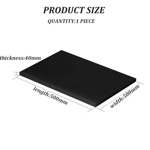 500 mm x 500 mm schwarze ABS-Kunststoffplatte – langlebige, antistatische, flammhemmende Platte (12 mm – 40 mm Dicke) for Heimwerker(40mm) von QNZTUZLON