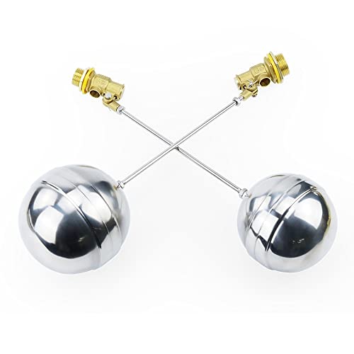 Schwimmender Kugelhahn 1/2" 3/4" 1" Messing und Edelstahl zur Durchflussregelung im Wassertank(2Pcs 3/4") von QNZTUZLON