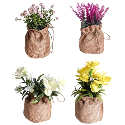 QOEOTUY 4 Stück Deko-Set mit künstlichen Pflanzen:Kunstblumen Mini-Phalaenopsis - Plastikpflanzen Für Schlafzimmer, Wohnzimmer und Büro Geeignet QOEOTUY 4 Stück Deko-Set mit künstlichen Pflanzen:Kunstblumen Mini-Phalaenopsis - Plastikpflanzen Für Schlafzimmer, Wohnzimmer und Büro Geeignet von QOEOTUY