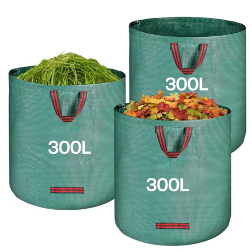 QOEOTUY Gartensack 3X 300L - Gartenabfallsack Stabi mit 4 Griffe - Wasserdicht & Faltbar & Wiederverwendbare - Laubsack selbststehend für Gartenabfälle Rasenschnitt Unkraut QOEOTUY Gartensack 3X 300L - Gartenabfallsack Stabi mit 4 Griffe - Wasserdicht & Faltbar & Wiederverwendbare - Laubsack selbststehend für Gartenabfälle Rasenschnitt Unkraut von QOEOTUY