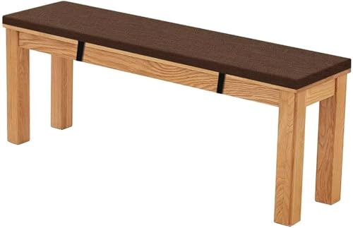 QOEUIUJ 5cm Dicke Bank Sitzkissen 120x40 140x40, Sitzauflage Auflage Ersatzpolster, rutschfeste Waschbare Bankauflage Bankkissen Gartenmöbel Polster(Dunkelbraun,130x33x5cm) von QOEUIUJ