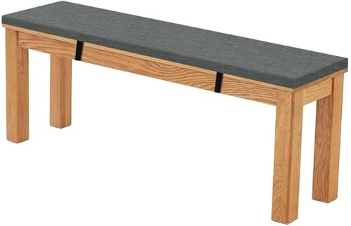 QOEUIUJ 5cm Dicke Bank Sitzkissen 120x40 140x40, Sitzauflage Auflage Ersatzpolster, rutschfeste Waschbare Bankauflage Bankkissen Gartenmöbel Polster(Dunkelgrau,150x40x5cm) von QOEUIUJ