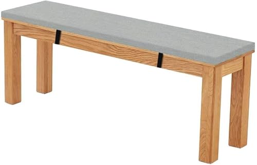 QOEUIUJ 5cm Dicke Bank Sitzkissen 120x40 140x40, Sitzauflage Auflage Ersatzpolster, rutschfeste Waschbare Bankauflage Bankkissen Gartenmöbel Polster(Hellgrau,140x38x5cm) von QOEUIUJ