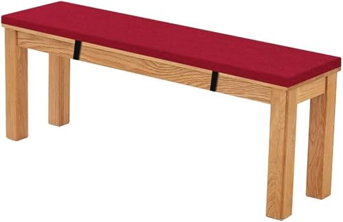 QOEUIUJ 5cm Dicke Bank Sitzkissen 120x40 140x40, Sitzauflage Auflage Ersatzpolster, rutschfeste Waschbare Bankauflage Bankkissen Gartenmöbel Polster(Wine red,200x25x5cm) von QOEUIUJ