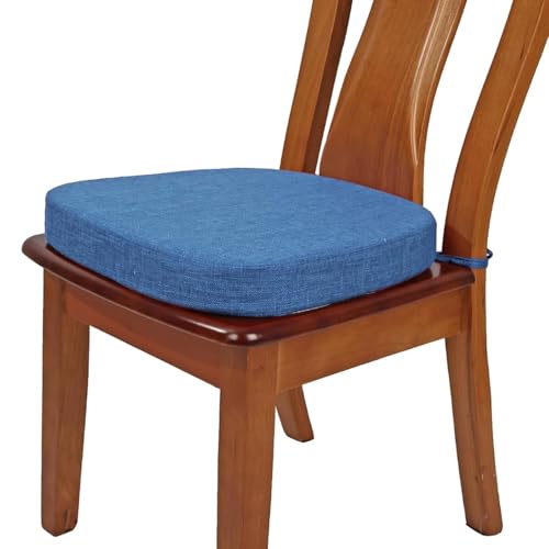 QOEUIUJ Kissen für Küchenstühle, 40 x 40, 45 x 45, 50 x 50 cm, mit Bändern, abnehmbarer Leinenbezug mit rutschfester Rückseite, mit Reißverschluss, für Esszimmer, Küche und Büro (Blau, 43 x 43 x 5 cm) QOEUIUJ Kissen für Küchenstühle, 40 x 40, 45 x 45, 50 x 50 cm, mit Bändern, abnehmbarer Leinenbezug mit rutschfester Rückseite, mit Reißverschluss, für Esszimmer, Küche und Büro (Blau, 43 x 43 x 5 cm) von QOEUIUJ