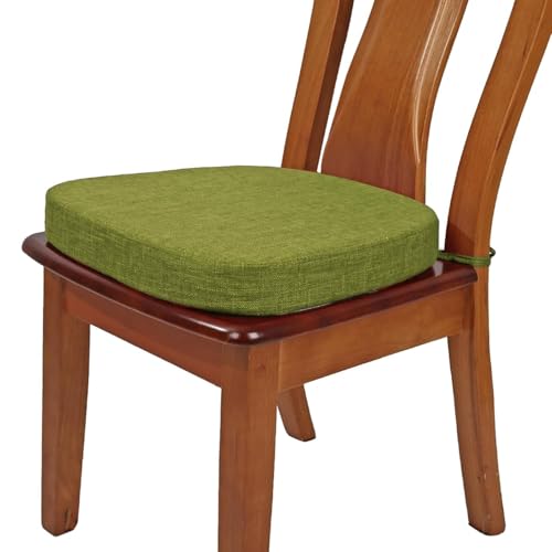 QOEUIUJ Kissen für Küchenstühle, 40 x 40, 45 x 45, 50 x 50 cm, mit Bändern, abnehmbarer Leinenbezug mit rutschfester Rückseite, mit Reißverschluss, für Esszimmer, Küche und Büro (Grasgrün, 43 x 43 x 3 QOEUIUJ Kissen für Küchenstühle, 40 x 40, 45 x 45, 50 x 50 cm, mit Bändern, abnehmbarer Leinenbezug mit rutschfester Rückseite, mit Reißverschluss, für Esszimmer, Küche und Büro (Grasgrün, 43 x 43 x 3 von QOEUIUJ