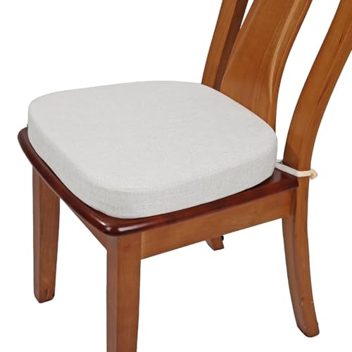QOEUIUJ Kissen für Küchenstühle, 40 x 40, 45 x 45, 50 x 50 cm, mit Bändern, abnehmbarer Leinenbezug mit rutschfester Rückseite und Reißverschluss, für Esszimmer, Küche und Büro (Hellgrau, 48 x 48 x 5 QOEUIUJ Kissen für Küchenstühle, 40 x 40, 45 x 45, 50 x 50 cm, mit Bändern, abnehmbarer Leinenbezug mit rutschfester Rückseite und Reißverschluss, für Esszimmer, Küche und Büro (Hellgrau, 48 x 48 x 5 von QOEUIUJ