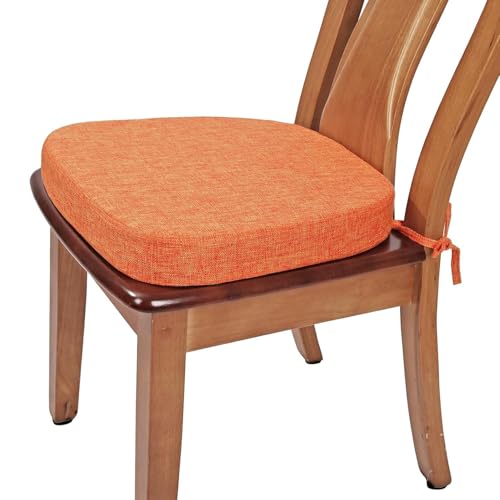 QOEUIUJ Kissen für Küchenstühle, 40 x 40, 45 x 45, 50 x 50 cm, mit Bändern, abnehmbarer Leinenbezug mit rutschfester Rückseite und Reißverschluss, für Esszimmer, Küche und Büro (Orange, 50 x 50 x 5 cm QOEUIUJ Kissen für Küchenstühle, 40 x 40, 45 x 45, 50 x 50 cm, mit Bändern, abnehmbarer Leinenbezug mit rutschfester Rückseite und Reißverschluss, für Esszimmer, Küche und Büro (Orange, 50 x 50 x 5 cm von QOEUIUJ