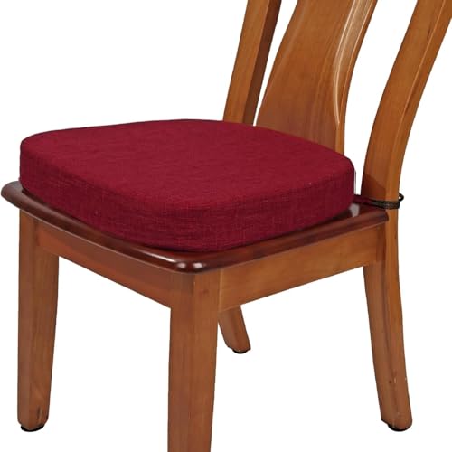 QOEUIUJ Kissen für Küchenstühle, 40 x 40, 45 x 45, 50 x 50 cm, mit Bändern, abnehmbarer Leinenbezug mit rutschfester Rückseite und Reißverschluss, für Esszimmer, Küche und Büro (Rot, 50 x 50 x 10 cm) QOEUIUJ Kissen für Küchenstühle, 40 x 40, 45 x 45, 50 x 50 cm, mit Bändern, abnehmbarer Leinenbezug mit rutschfester Rückseite und Reißverschluss, für Esszimmer, Küche und Büro (Rot, 50 x 50 x 10 cm) von QOEUIUJ