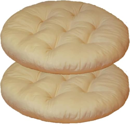 QOEUIUJ Rundes Stuhl-Sitzkissen, 40×40×5 cm, Esszimmerstuhlkissen, 2/4/6/8 Stück, Outdoor-Rattan-Möbel, Sitzmatte for Wohnzimmer, Büro, Garten, Terrasse,Küche, Esszimmer(Kamel,Set of 2) von QOEUIUJ