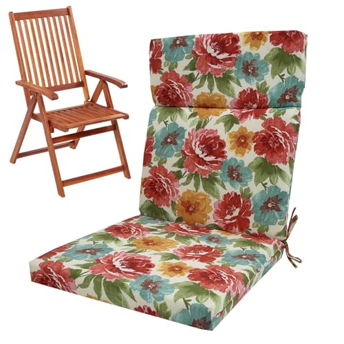QOEUIUJ Schaukelstuhl Kissen Indoor Outdoor 1/2/4er Set Polsterauflagen Sitzpolster Sitzkissen 107x45cm, Hochlehner Auflage UV Beständig Wasserabweisend Geeignet for Klappstühle(A1,45x107x3cm 2pcs) von QOEUIUJ