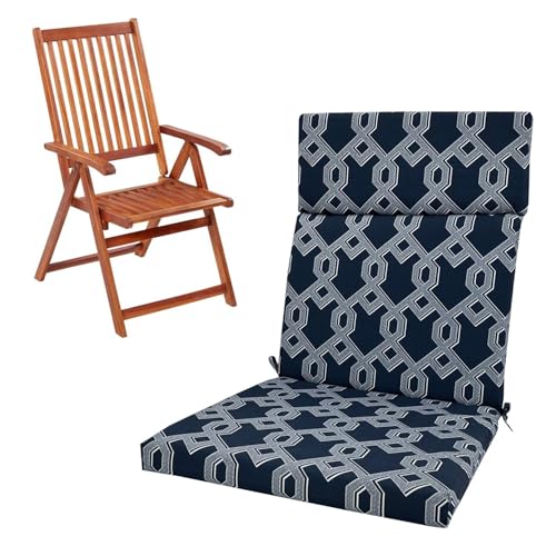 QOEUIUJ Schaukelstuhl Kissen Indoor Outdoor 1/2/4er Set Polsterauflagen Sitzpolster Sitzkissen 107x45cm, Hochlehner Auflage UV Beständig Wasserabweisend Geeignet for Klappstühle(A5,45x107x3cm 4pcs) von QOEUIUJ
