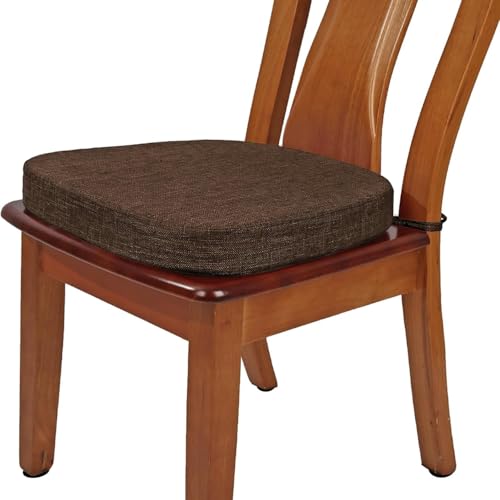 QOEUIUJ Stuhlkissen, waschbar, mit Kordelzug, rutschfest, halbrund, für Gartenstuhl, Esszimmerstuhl oder Bürostuhl (Schokolade, 43 x 43 x 8 cm) von QOEUIUJ