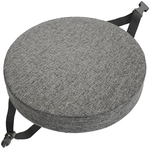 Rund Sitzkissen Stuhlkissen 30×30 35×35 40×40 45×45 50×50 Leinen Sitzpolster Abnehmbares Memory Schaum Runde Sitzauflage for Stuhl Hocker Haus Küche Esszimmer Garten Büro(A1,40x40x5cm) von QOEUIUJ
