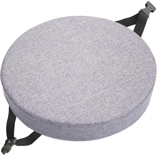 Rund Sitzkissen Stuhlkissen 30×30 35×35 40×40 45×45 50×50 Leinen Sitzpolster Abnehmbares Memory Schaum Runde Sitzauflage for Stuhl Hocker Haus Küche Esszimmer Garten Büro(A11,45x45x5cm) von QOEUIUJ