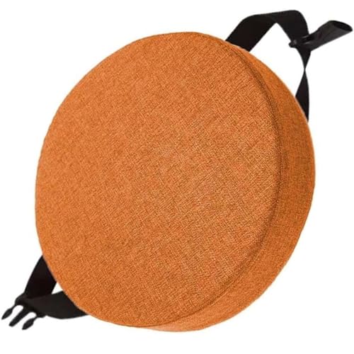 Rund Sitzkissen Stuhlkissen 30×30 35×35 40×40 45×45 50×50 Leinen Sitzpolster Abnehmbares Memory Schaum Runde Sitzauflage for Stuhl Hocker Haus Küche Esszimmer Garten Büro(A12,45x45x3cm) von QOEUIUJ