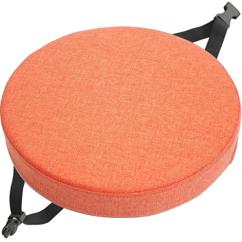 Rund Sitzkissen Stuhlkissen 30×30 35×35 40×40 45×45 50×50 Leinen Sitzpolster Abnehmbares Memory Schaum Runde Sitzauflage for Stuhl Hocker Haus Küche Esszimmer Garten Büro(A2,45x45x3cm) von QOEUIUJ