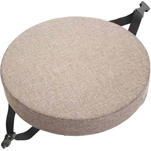 Rund Sitzkissen Stuhlkissen 30×30 35×35 40×40 45×45 50×50 Leinen Sitzpolster Abnehmbares Memory Schaum Runde Sitzauflage for Stuhl Hocker Haus Küche Esszimmer Garten Büro(A8,45x45x5cm) von QOEUIUJ