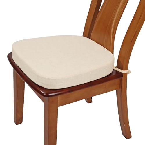 Sitzkissen für Esszimmerstühle aus Metall, 40 × 40 45 × 45 50 × 50, rutschfest, mit Bändern, mit rutschfester Rückseite, abnehmbarer Leinenbezug mit Reißverschluss, für Esszimmer, Küche, Büro (Beige Sitzkissen für Esszimmerstühle aus Metall, 40 × 40 45 × 45 50 × 50, rutschfest, mit Bändern, mit rutschfester Rückseite, abnehmbarer Leinenbezug mit Reißverschluss, für Esszimmer, Küche, Büro (Beige von QOEUIUJ