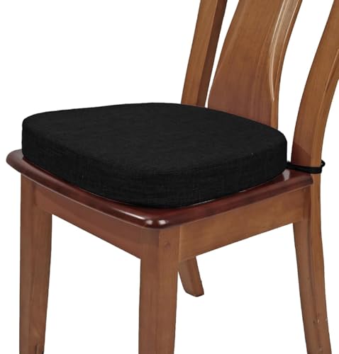 Sitzkissen für Esszimmerstühle aus Metall, 40 × 40 45 × 45 50 × 50, rutschfest, mit Bändern, mit rutschfester Rückseite, abnehmbarer Leinenbezug mit Reißverschluss, für Esszimmer, Küche, Büro (schwarz Sitzkissen für Esszimmerstühle aus Metall, 40 × 40 45 × 45 50 × 50, rutschfest, mit Bändern, mit rutschfester Rückseite, abnehmbarer Leinenbezug mit Reißverschluss, für Esszimmer, Küche, Büro (schwarz von QOEUIUJ