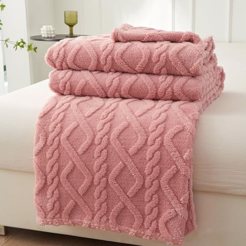 QOFLY Kuscheldecke Flauschig & Super Weich - 100x150cm hochwertige Rosa Kinder Fleecedecke auch als Wohndecke, Sofadecke & Wohnzimmer geeignet - Girl Aesthetic deko Überwurf Decke Sofa & Couch von QOFLY