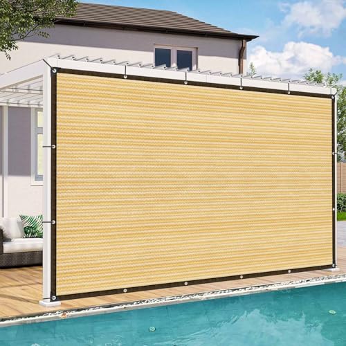 Sonnensegel - Garten Schattennetz mit ösen 4x5m Outdoor Sonnenschutz Schattierungsnetz Netz für Balkon gewächshaus Pflanzen Terrasse HüHnerstall Schwimmbäder Sichtschutz, Winddicht Wasserdurchlässig von QOFLY