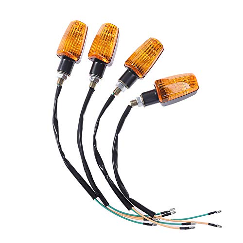 QOHFLD Universal 4Pcs/Set 12V Motorcycle Turn Signal Indicator Light Turning Amber Lamp Bulb Motorbike Lamps Blinker Flash Bike Lamp,for Suzuki,for Kawasaki,for BMW, for Yamaha von QOHFLD