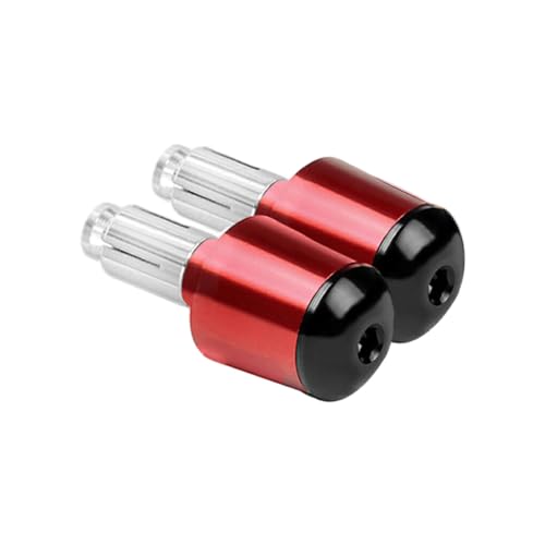 QOKLIYUI 2X Motorradgriffe Unübertroffene und langlebige Motorrad Lenkerenden Cooles Aussehen Motorrad Lenkerendstopfen aus Metall, Rot von QOKLIYUI