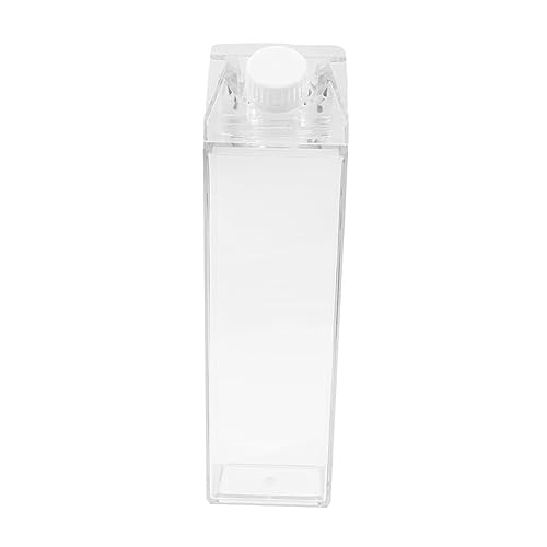 QOKLIYUI Breite Wasserflasche – auslaufsicher mit Lebensmitteln und großem Fassungsvermögen. Karton Wasserflasche, Kunststoff Milchkarton Wasser, Kunststoff Wasser, transparent, 1000 ml von QOKLIYUI