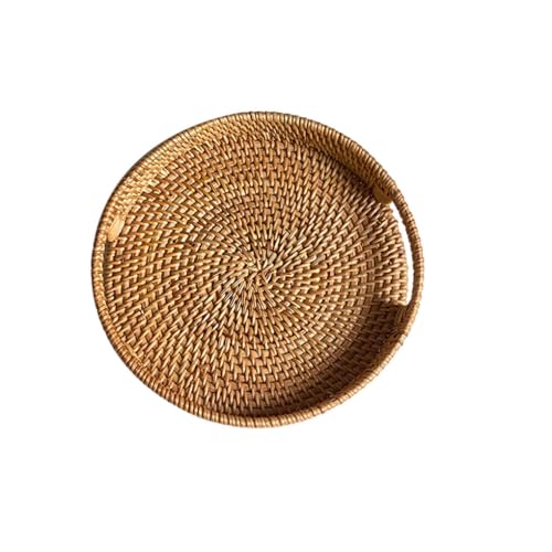 QOKLIYUI Hochwertiges, strukturiertes Serviertablett mit geschlossener und runder Kante für Rattan Serviertablett, rundes Rattan Tablett aus Holz, Lebensmittelkorb Tablett, Typ 1, 25X4cm QOKLIYUI Hochwertiges, strukturiertes Serviertablett mit geschlossener und runder Kante für Rattan Serviertablett, rundes Rattan Tablett aus Holz, Lebensmittelkorb Tablett, Typ 1, 25X4cm von QOKLIYUI