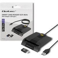 Qoltec - 50634 Intelligenter Smart id Chipkartenleser SCR-0634 usb Typ c von QOLTEC