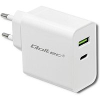 Qoltec 51718 Ladegerät 45 W 5–20 V 2,4–3 A USB Typ C PD USB Weiß Qoltec 51718 Ladegerät 45 W 5–20 V 2,4–3 A USB Typ C PD USB Weiß von QOLTEC