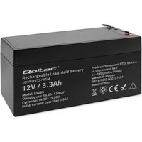 Qoltec AGM Batterie 12V 3,3Ah Wartungsfrei Effizient LongLife für USV, Waagen, Kassen von QOLTEC