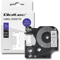 Qoltec Band für DYMO D1 45013 12 mm x 7 m Weiß/Schwarzer Druck von QOLTEC
