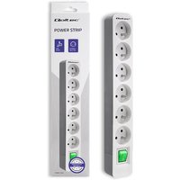 Qoltec Steckdosenleiste 6 Steckdosen 1,8 m Weiß und Grau Qoltec Steckdosenleiste 6 Steckdosen 1,8 m Weiß und Grau von QOLTEC