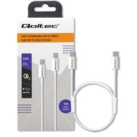 Qoltec USB 2.0 Typ C Kabel USB 2.0 Typ C 60W QC 3.0 PD 1m Weiß von QOLTEC