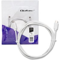 Qoltec USB 2.0 Typ C Steckerkabel USB 2.0 Typ C Stecker 1,4 m Weiß von QOLTEC