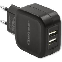 Qoltec Wandladegerät 12W 5V 2,4A 2xUSB Qoltec Wandladegerät 12W 5V 2,4A 2xUSB von QOLTEC