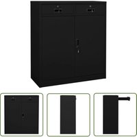 The Living Store Büroschrank Schwarz 90x40x102 cm Stahl - Büroschrank - Aktenschrank - Stahlterschrank - Schreibtischschrank - Büroorganisation The Living Store Büroschrank Schwarz 90x40x102 cm Stahl - Büroschrank - Aktenschrank - Stahlterschrank - Schreibtischschrank - Büroorganisation von QONOVT