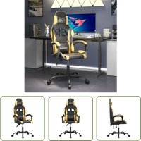 The Living Store Gaming-Stuhl Drehbar Schwarz und Golden Kunstleder - Gaming-Stuhl - Bürostuhl - Gamer Chair - PC-Chair - Ergonomischer Stuhl The Living Store Gaming-Stuhl Drehbar Schwarz und Golden Kunstleder - Gaming-Stuhl - Bürostuhl - Gamer Chair - PC-Chair - Ergonomischer Stuhl von QONOVT